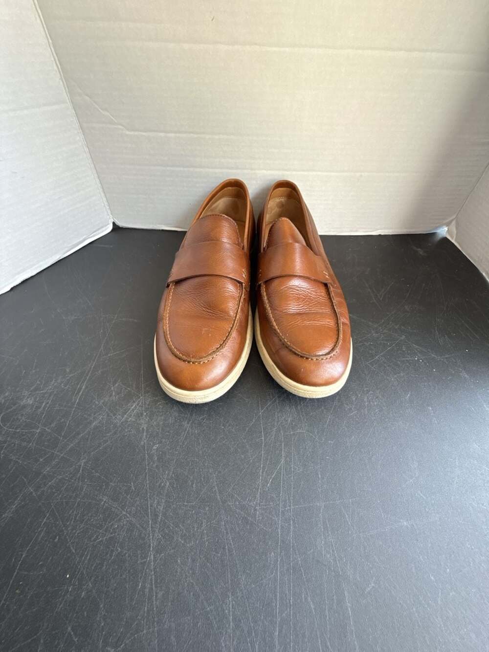 Flag Ltd. Nappa Glove Leather Penny Loafer Sneakers in Cognac